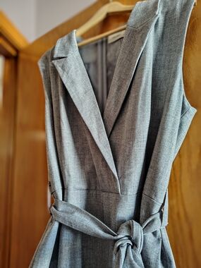 Vero Moda Sleeveless Grey Belted Blazer Jumpsuit